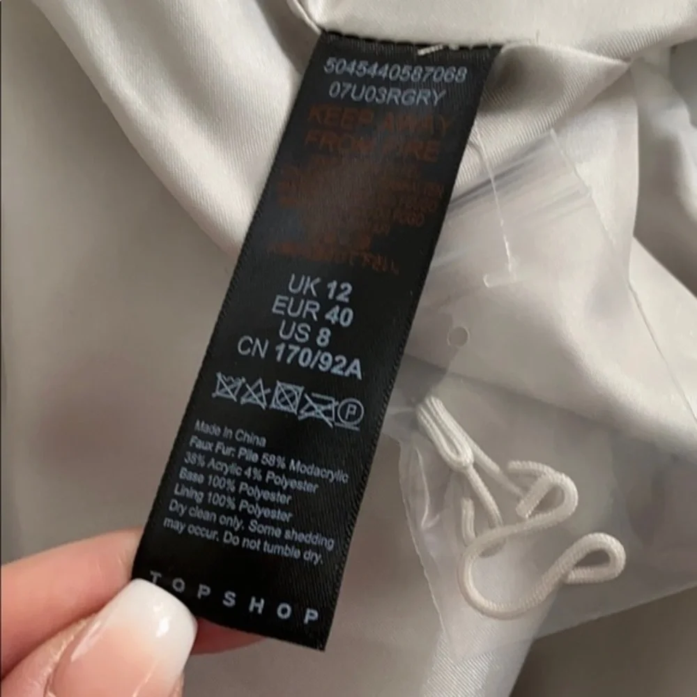 Topshop Gray Faux Fur Jacket - Picture 11 of 12